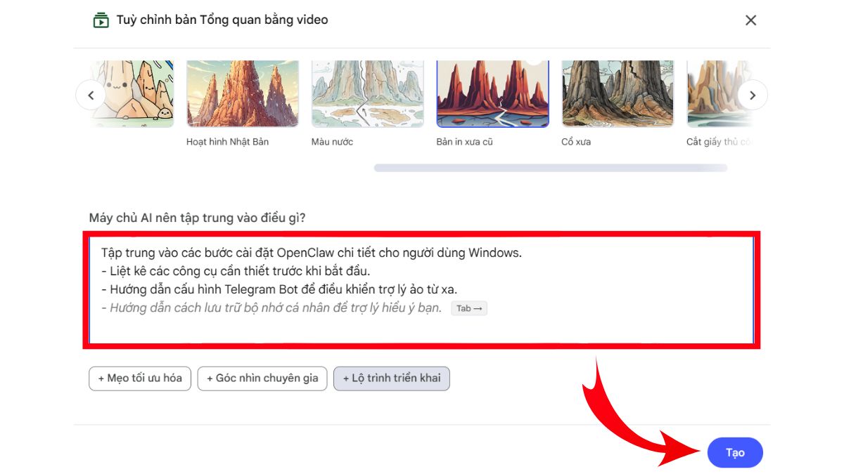 Hướng Dẫn Cách Tạo Video Overview Bằng NotebookLM Của Google bước 5.3