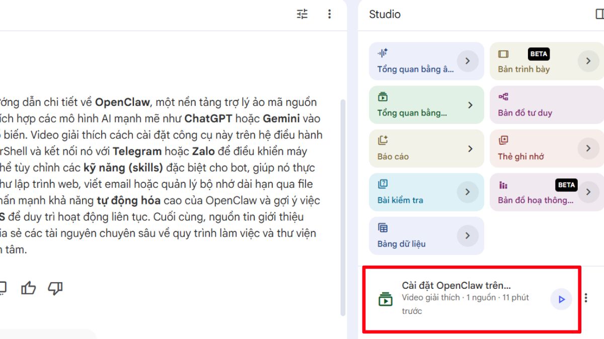 Hướng Dẫn Cách Tạo Video Overview Bằng NotebookLM Của Google bước 7.1