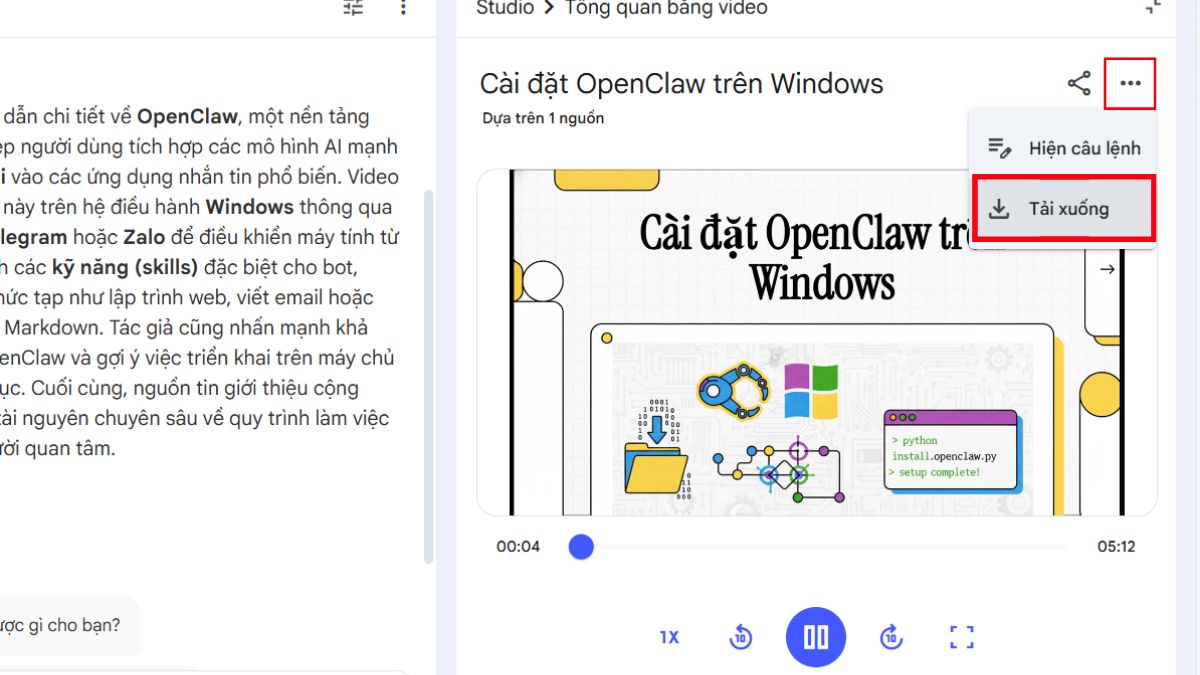 Hướng Dẫn Cách Tạo Video Overview Bằng NotebookLM Của Google bước 8
