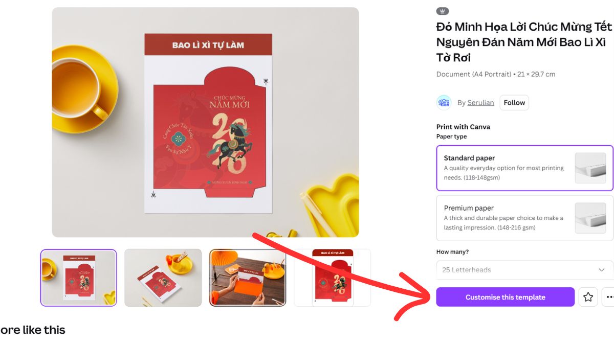 Hướng Dẫn Cách Thiết Kế Bao Lì Xì Tết Bằng Canva bước 1.2