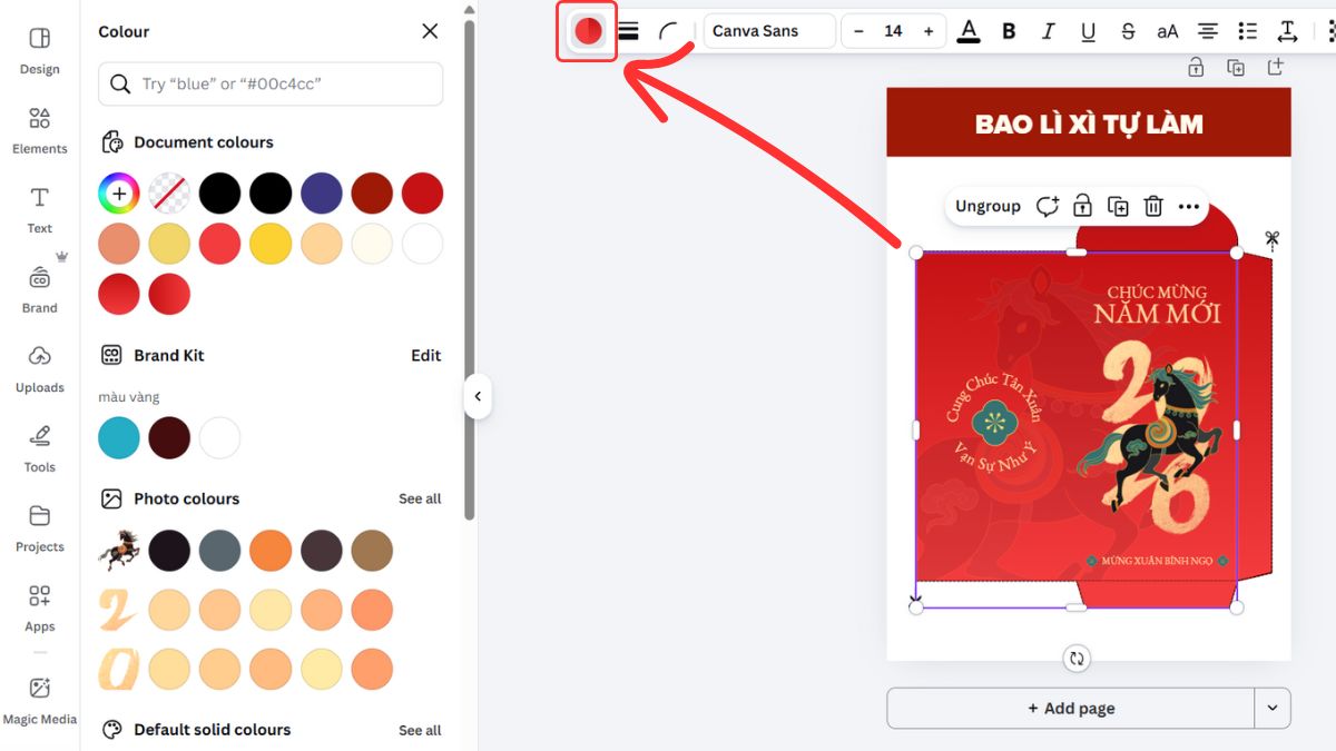 Hướng Dẫn Cách Thiết Kế Bao Lì Xì Tết Bằng Canva bước 2.2