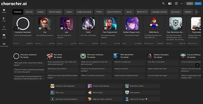 Các trường hợp sử dụng phổ biến của AI Character Generator- Giải trí và nhập vai