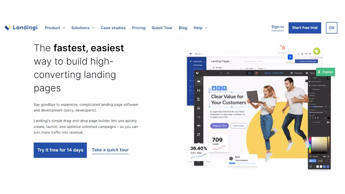 Công Cụ AI Tạo Landing Page Affiliate- Landingi