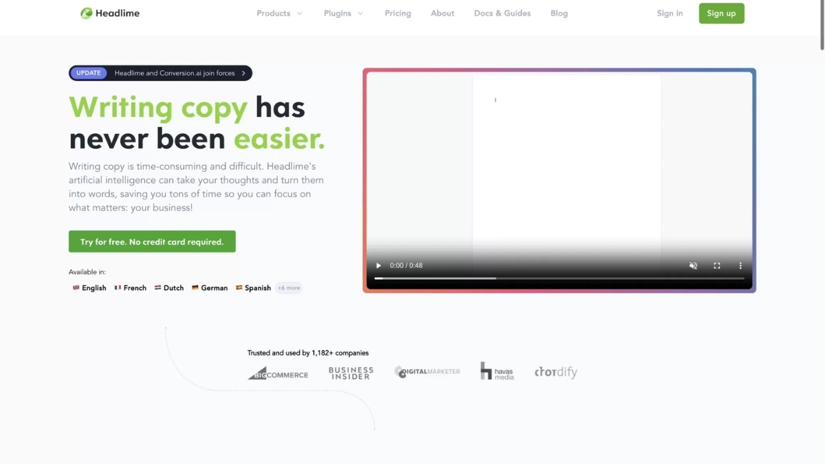Công Cụ AI Tạo Landing Page Affiliate- Headlime