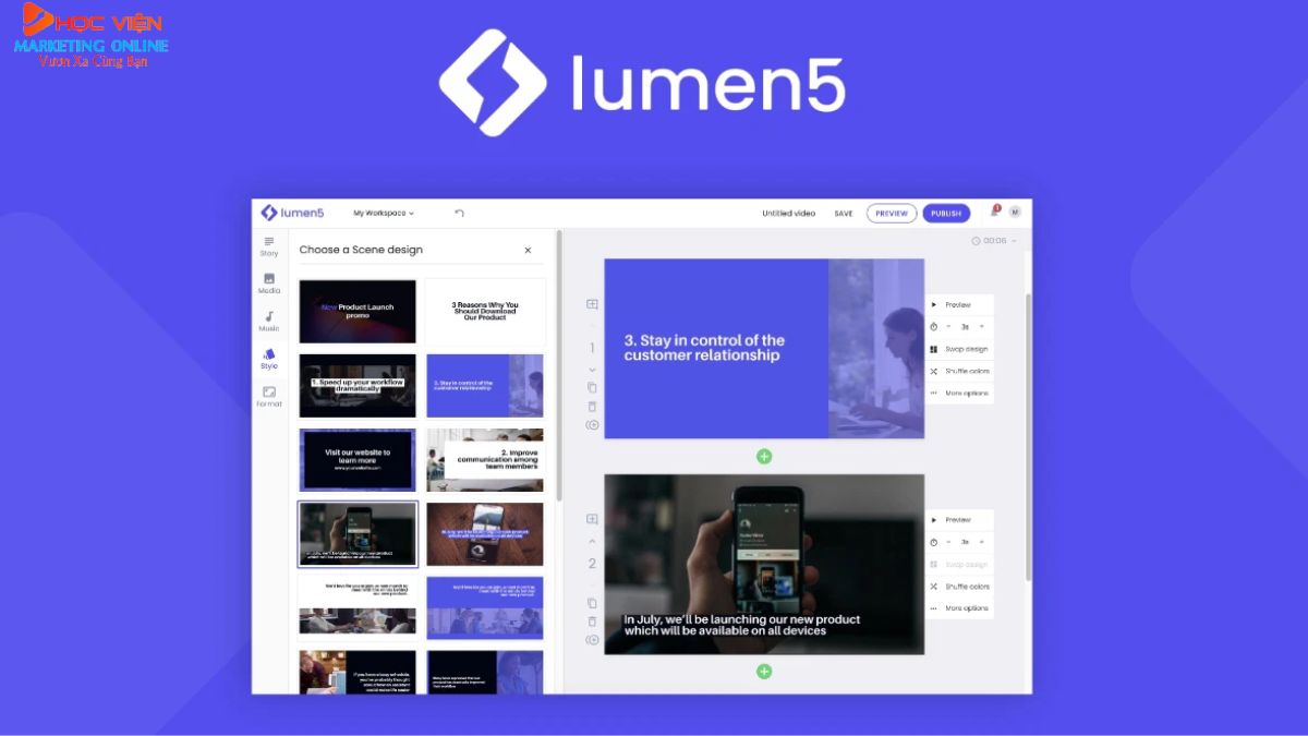 Các công cụ AI video trong Marketing phổ biến- Lumen5