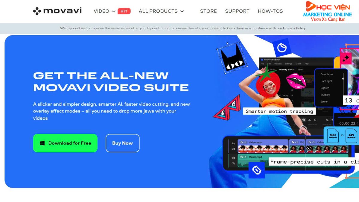 trình tạo AI video Generation free- Movavi video editor