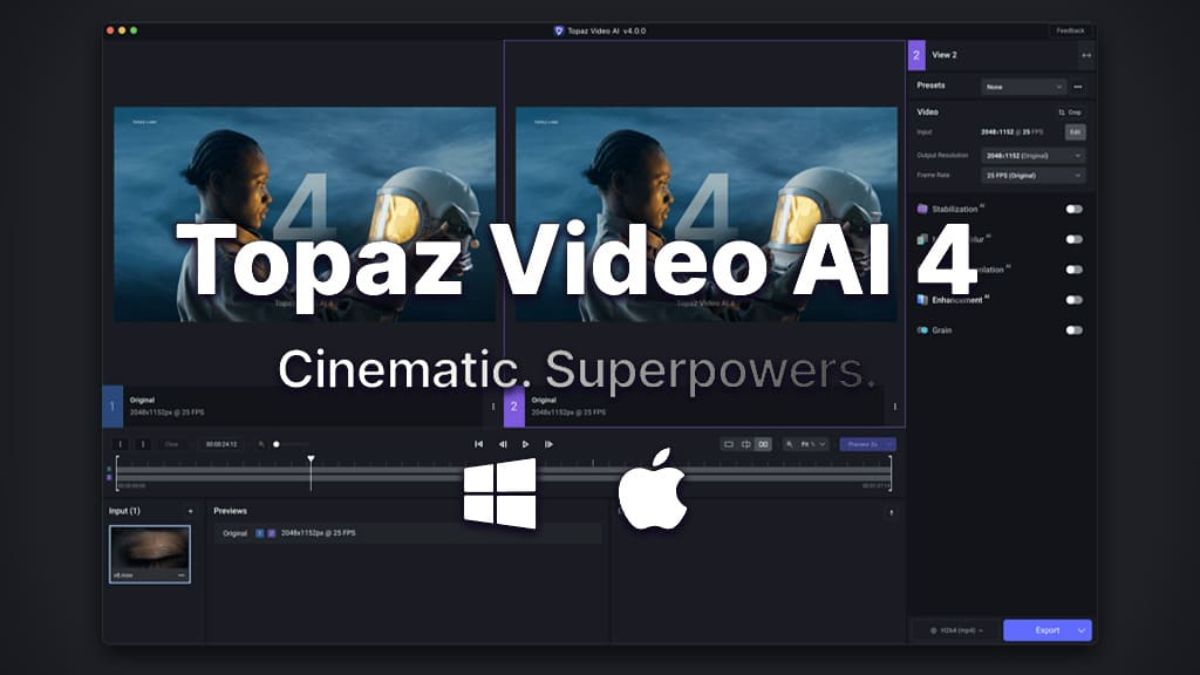 Phần mềm AI Video Generation chỉnh sửa tốt nhất 2025- Topaz video ai