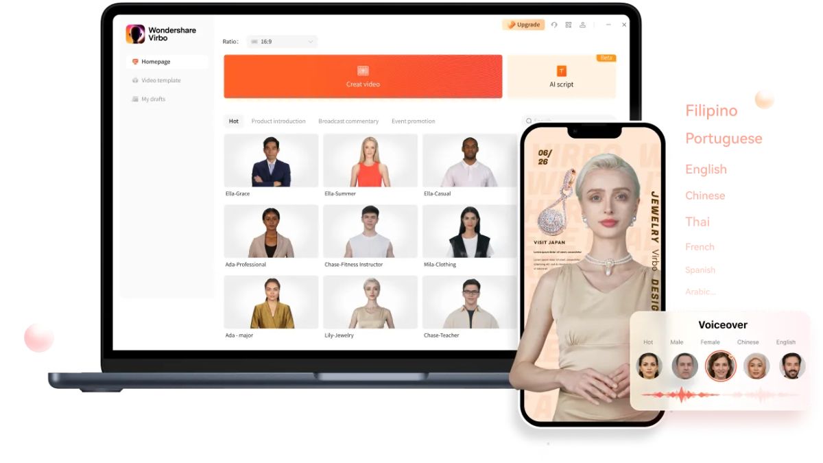 Công cụ tạo video avatar tốt nhất 2025- Virbo AI