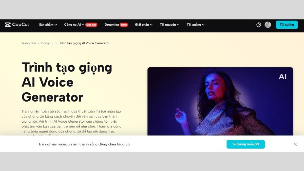 CapCut – Top AI Text to Speech miễn phí tốt nhất năm 2025