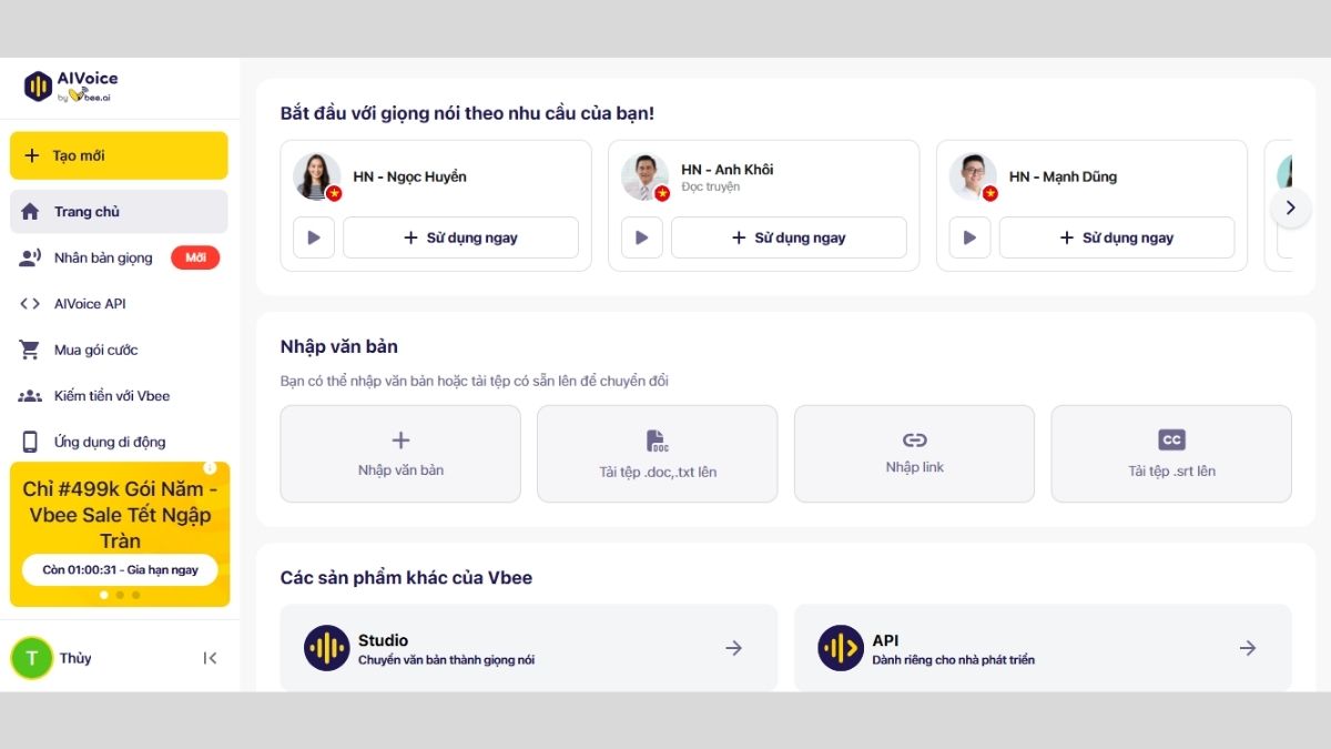 Hướng dẫn sử dụng Vbee- bước 1.1