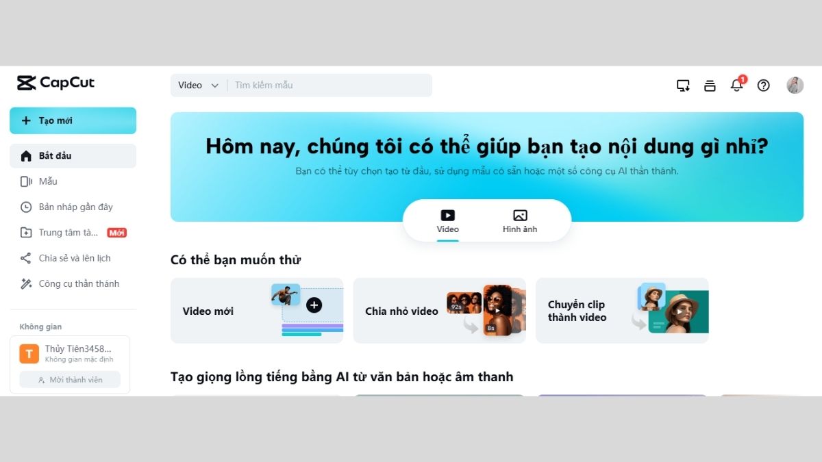 Hướng dẫn sử dụng CapCut bước 1