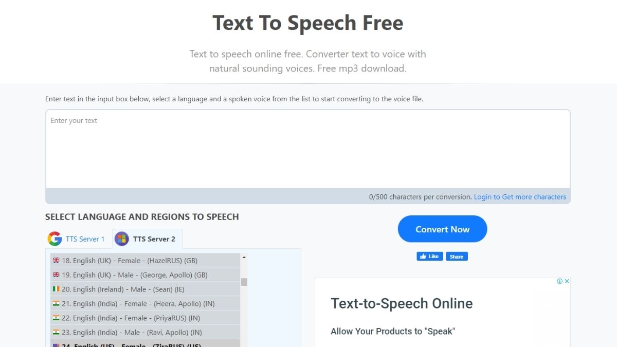 Hướng dẫn sử dụng nhanh TTSFree bước 1