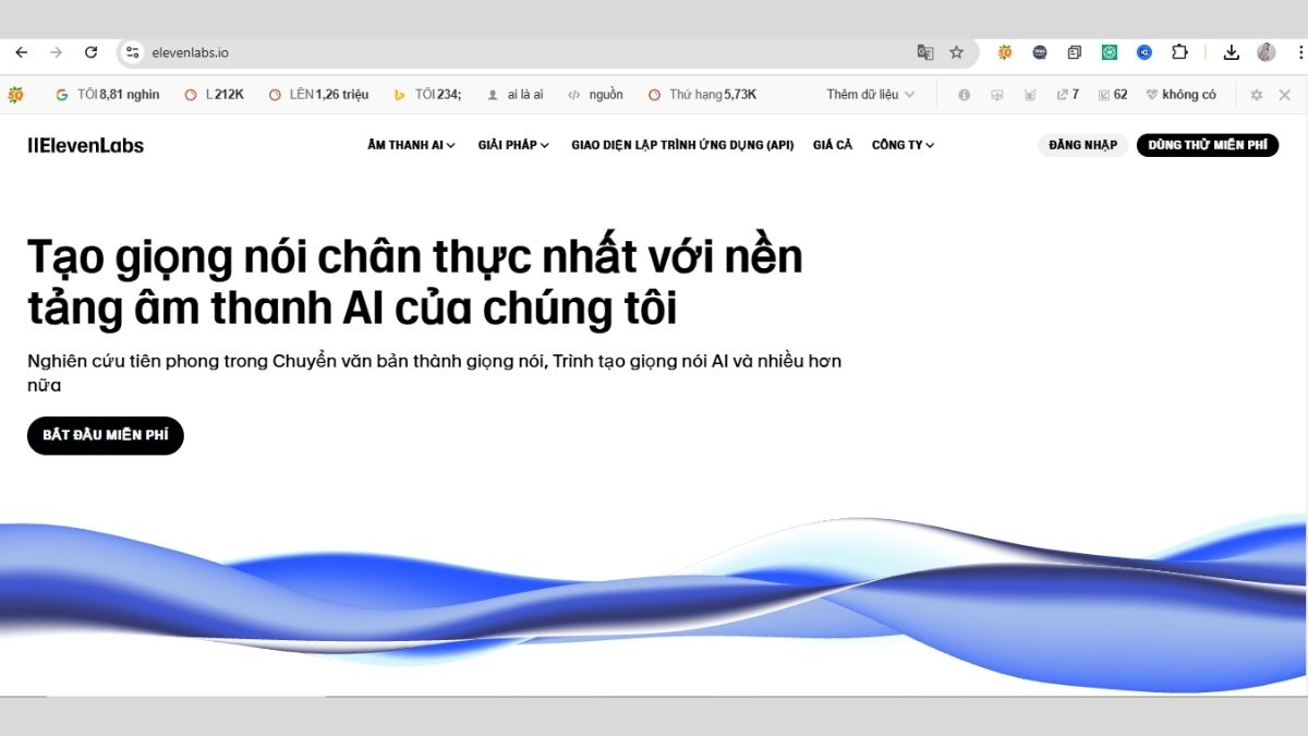 Hướng dẫn sử dụng AI Voice ElevenLabs bước 1