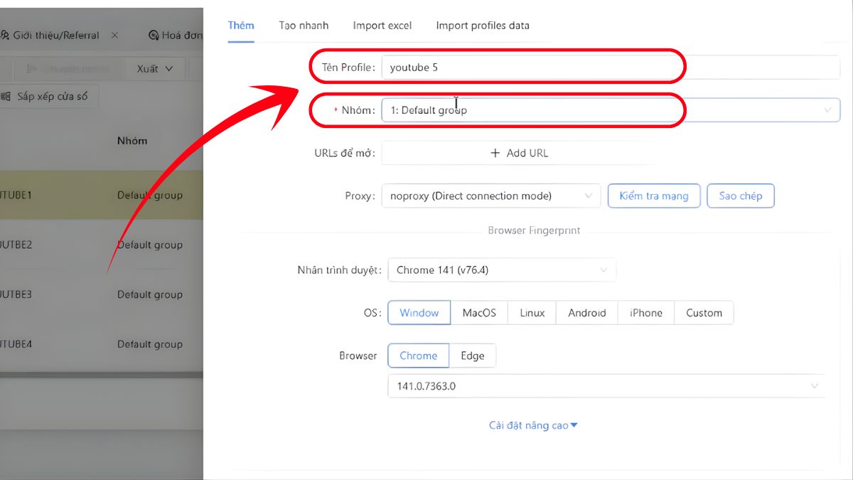 Hướng Dẫn Cách Sử Dụng Antidetect Browser OmniLogin- Tạo profile mới bước 2