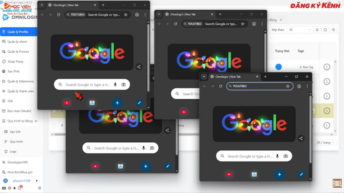 Hướng Dẫn Cách Sử Dụng Antidetect Browser OmniLogin- Quản lý và sử dụng profile bước 2