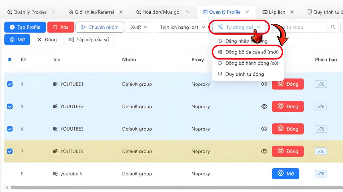 Hướng Dẫn Cách Sử Dụng Antidetect Browser OmniLogin- Đồng bộ hóa thao tác bước 2