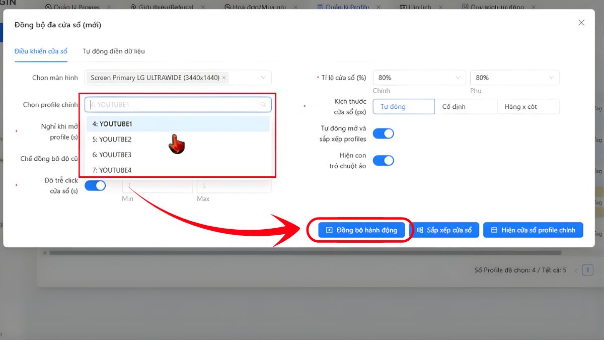 Hướng Dẫn Cách Sử Dụng Antidetect Browser OmniLogin- Đồng bộ hóa thao tác bước 3