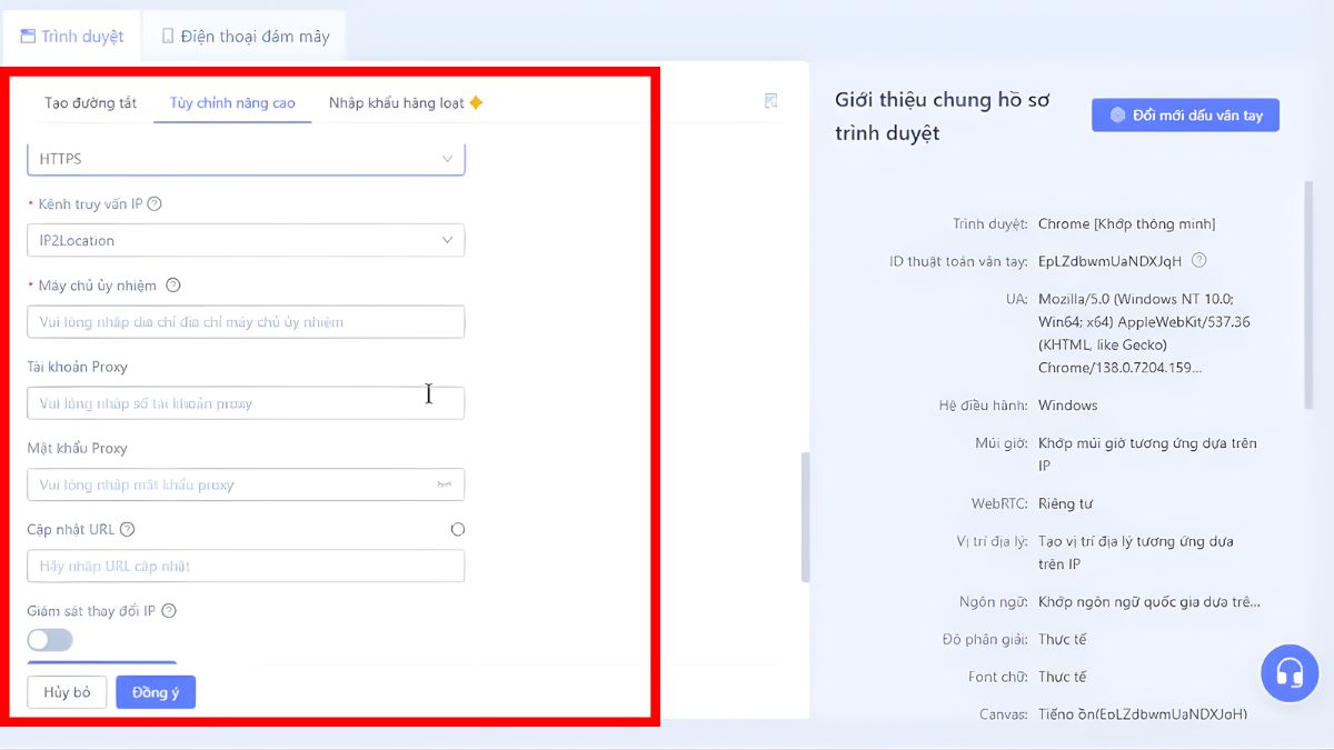 Cách Sử Dụng Antidetect Browser Morelogin Miễn Phí- Thiết lập proxy cho hồ sơ 1