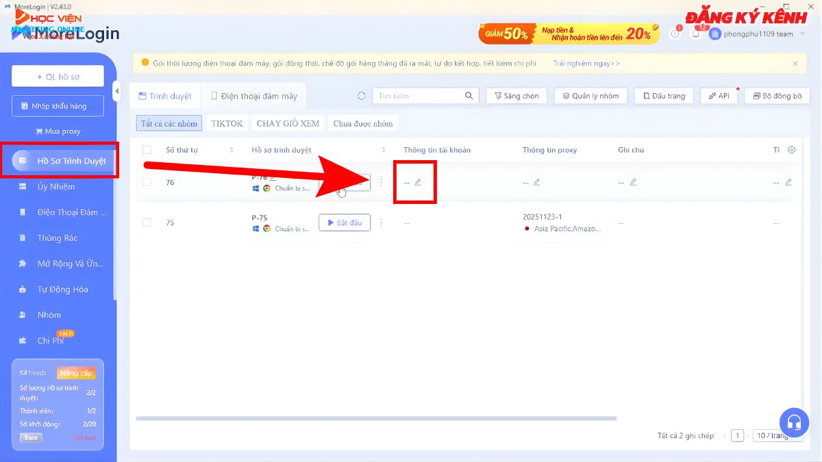 Cách Sử Dụng Antidetect Browser Morelogin Miễn Phí- Thiết lập proxy cho hồ sơ 5