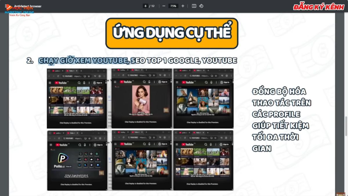 Ứng Dụng Thực Tế Của Antidetect Browser- Chạy giờ xem Youtube, Google