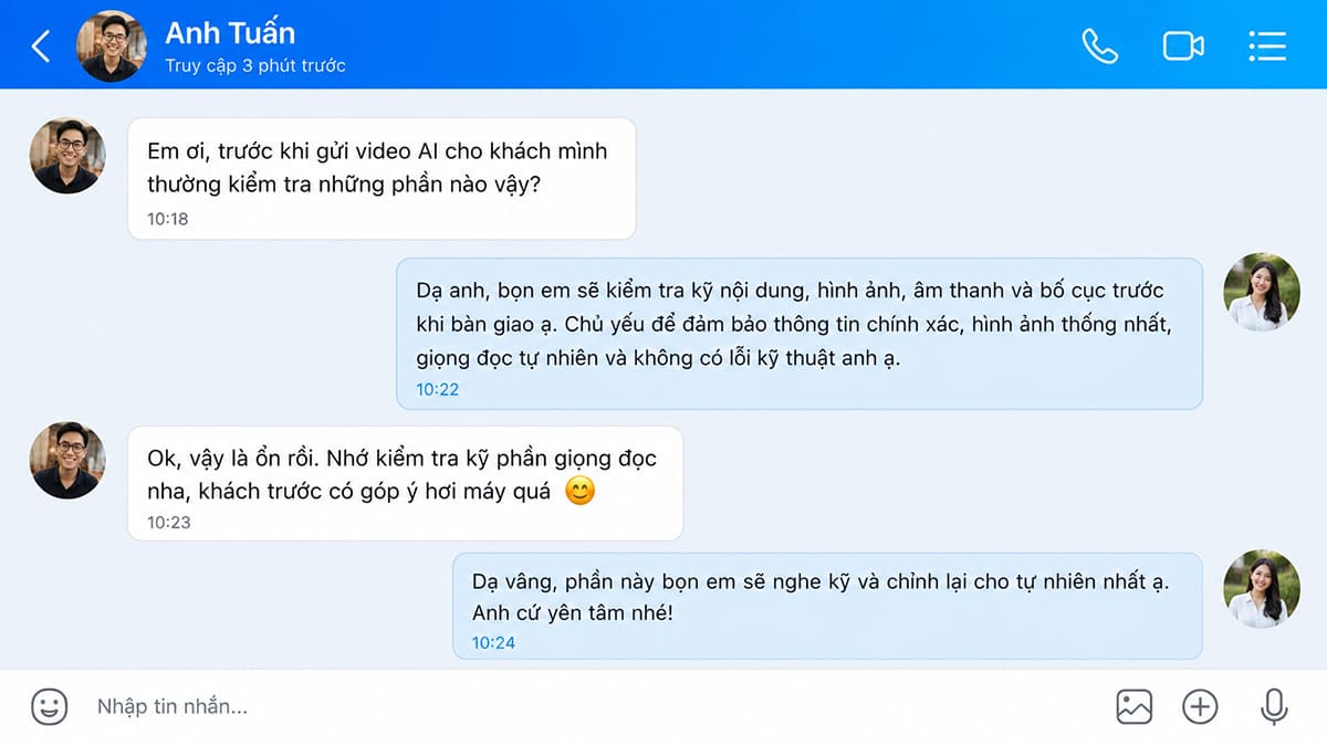nội dung hình ảnh và âm thanh được kiểm tra