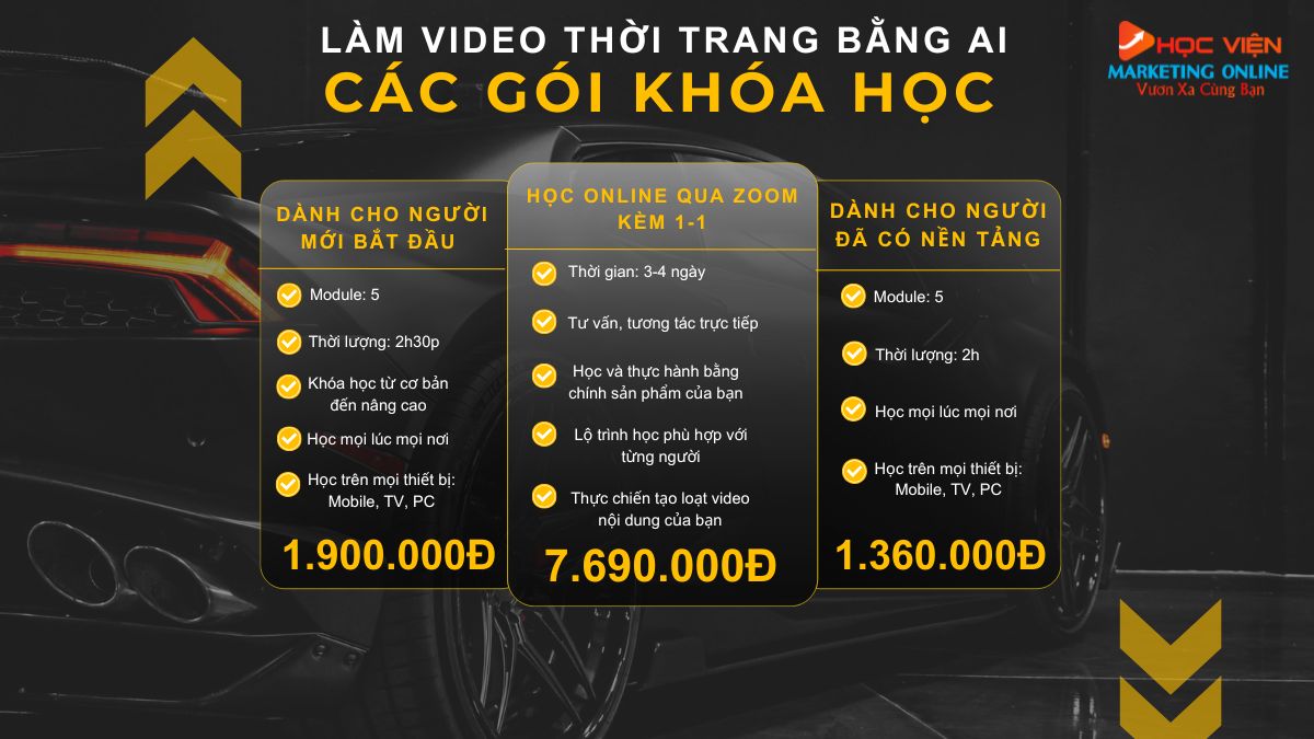 Thông tin về khóa học làm video thời trang bằng AI tại HVMO