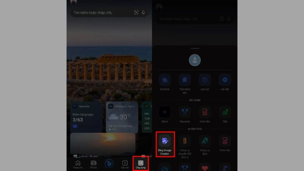 Hướng dẫn cách sử dụng Bing AI Image Creator Free trên điện thoại bước 2