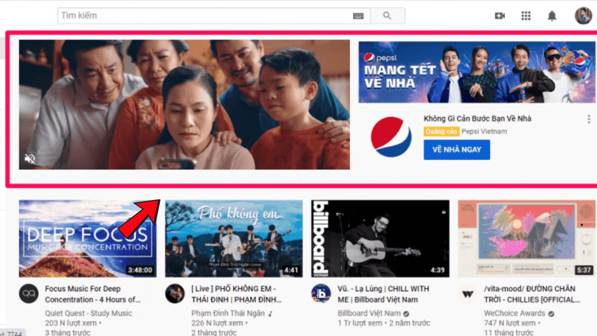 Cách chọn loại hình quảng cáo phù hợp- Masthead Ads Youtube