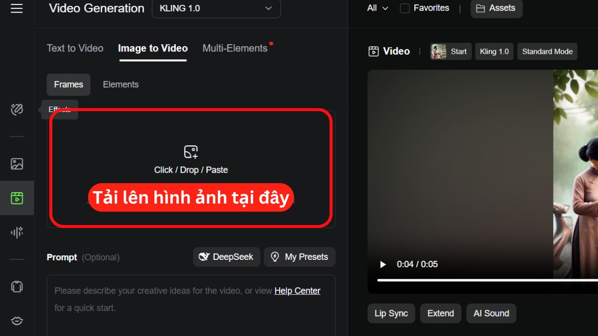 Tạo video chuyển động với Kling AI bước 2