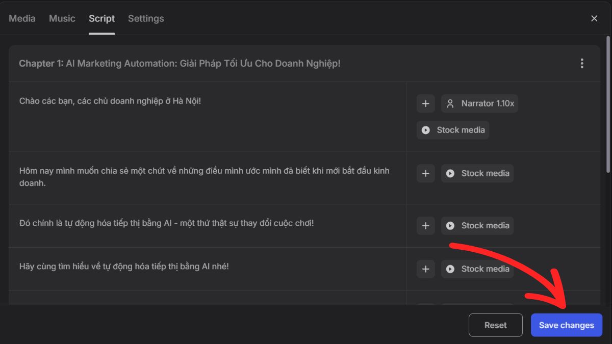 Tạo video AI với Invideo bước 4.7