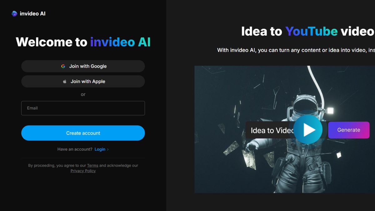 Tạo video AI với Invideo bước 1.2