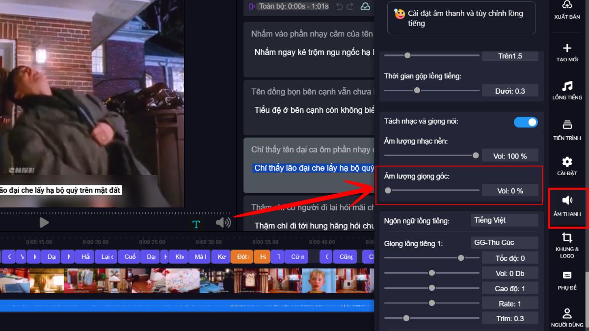 Cách làm video review phim bằng AI miễn phí với công cụ Dichtudong bước 7.3