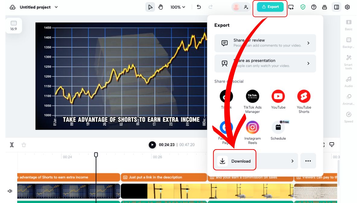 Cách tạo video Youtube bằng AI với CapCut AI bước 6