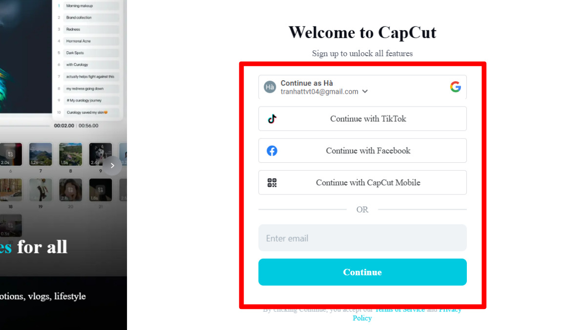 Cách tạo video Youtube bằng AI với CapCut AI bước 1