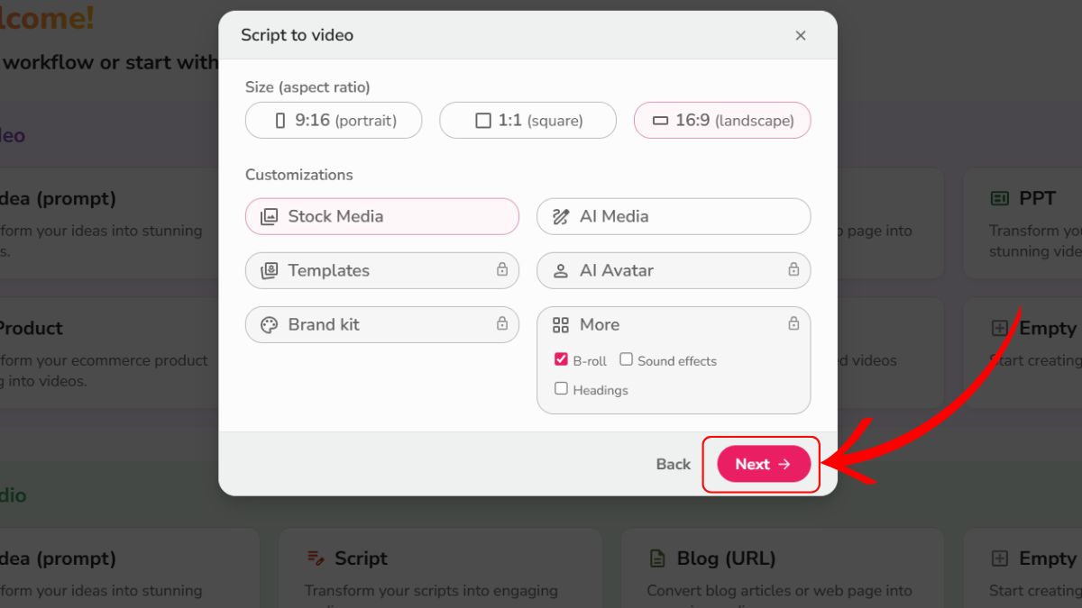 Cách làm video Youtube bằng AI với Fliki bước 3.2