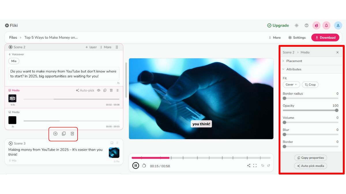 Cách làm video Youtube bằng AI với Fliki bước 4