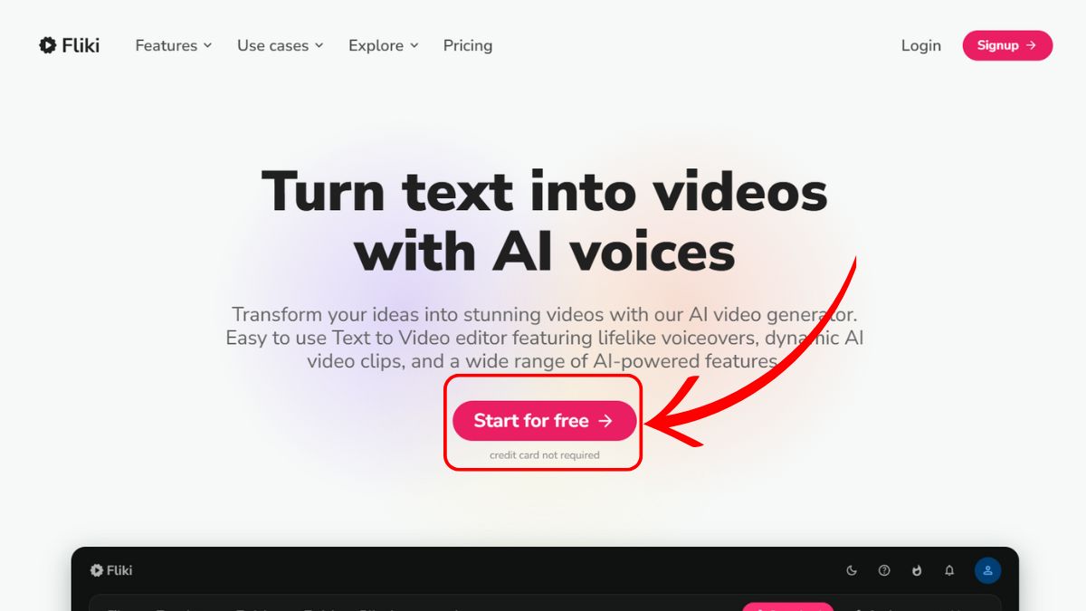 Cách làm video Youtube bằng AI với Fliki bước 1