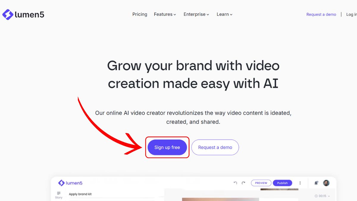 Cách làm video Youtube bằng AI với Lumen5 bước 1