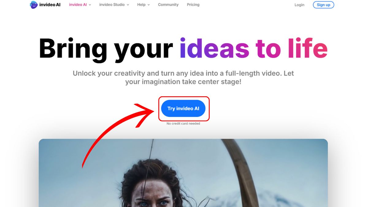 Cách làm video Youtube bằng AI với Invideo bước 1