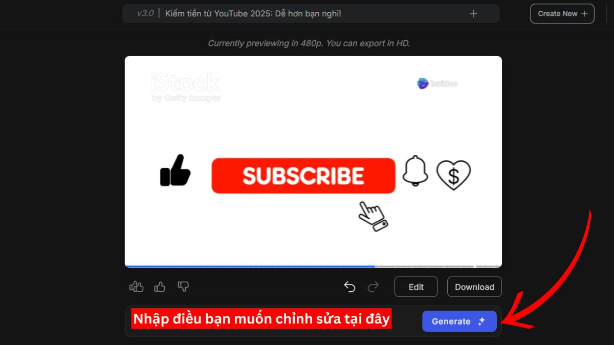 Cách làm video Youtube bằng AI với Invideo bước 4