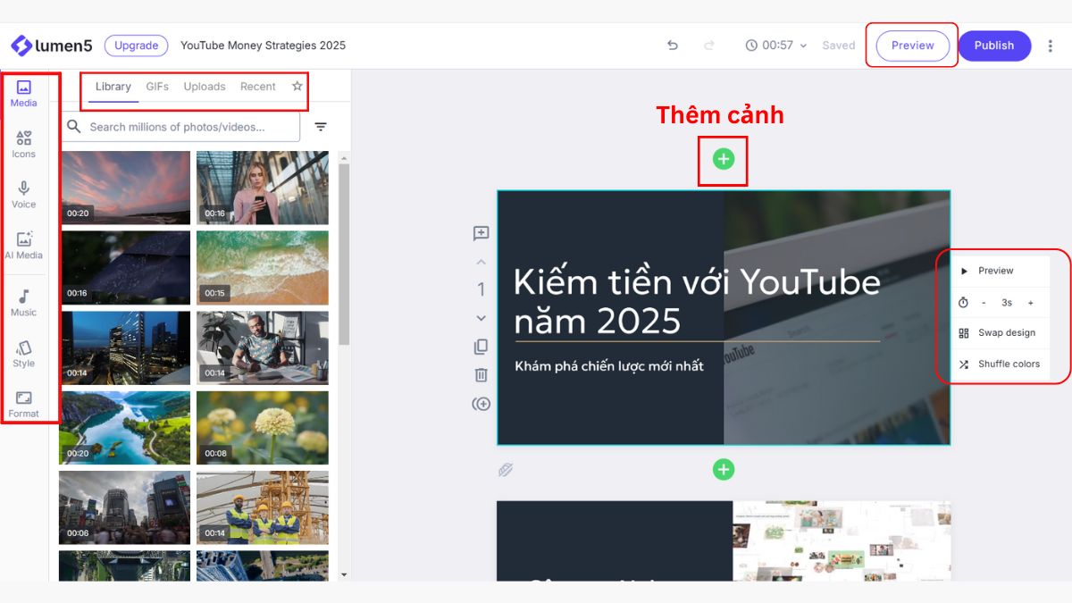 Cách làm video Youtube bằng AI với Lumen5 bước 6