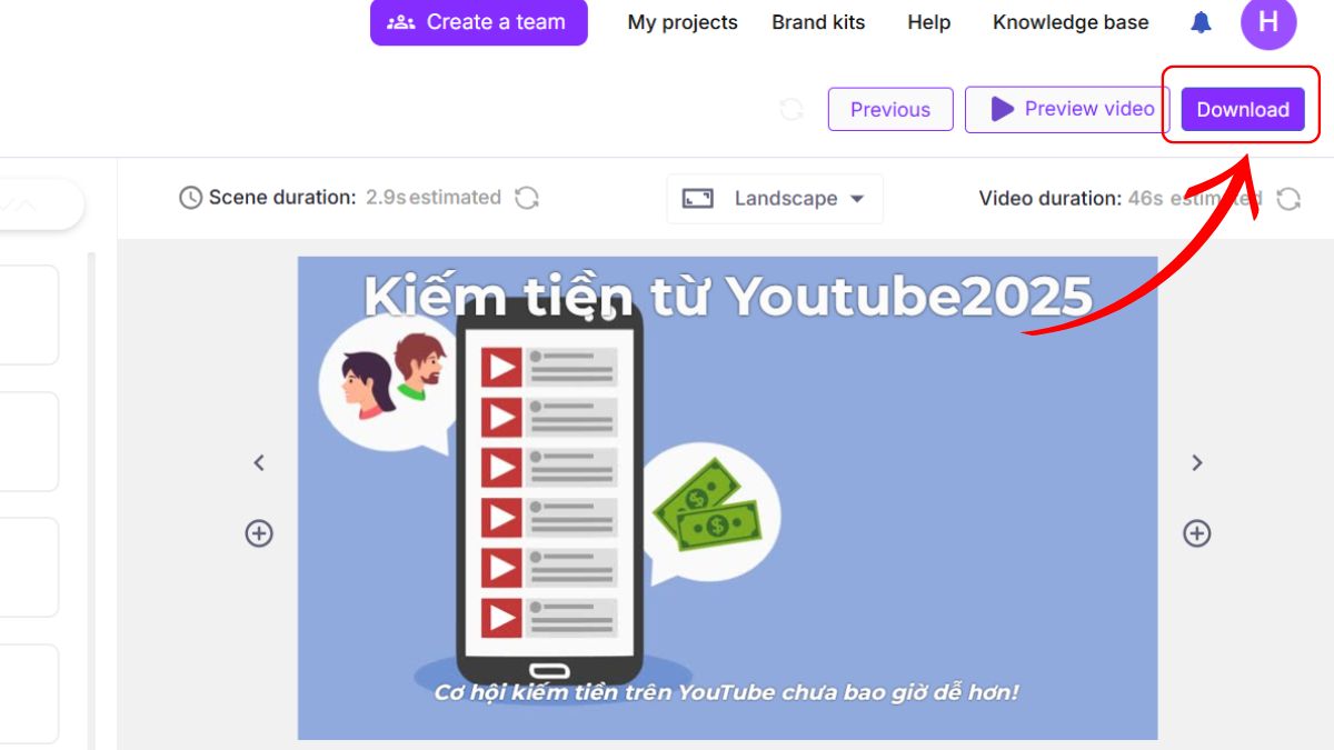 Công cụ làm video Youtube bằng AI- Hướng dẫn sử dụng Pictory bước 6