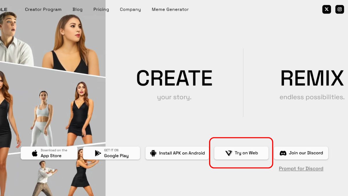 Cách tạo video Youtube bằng AI với Viggle bước 1