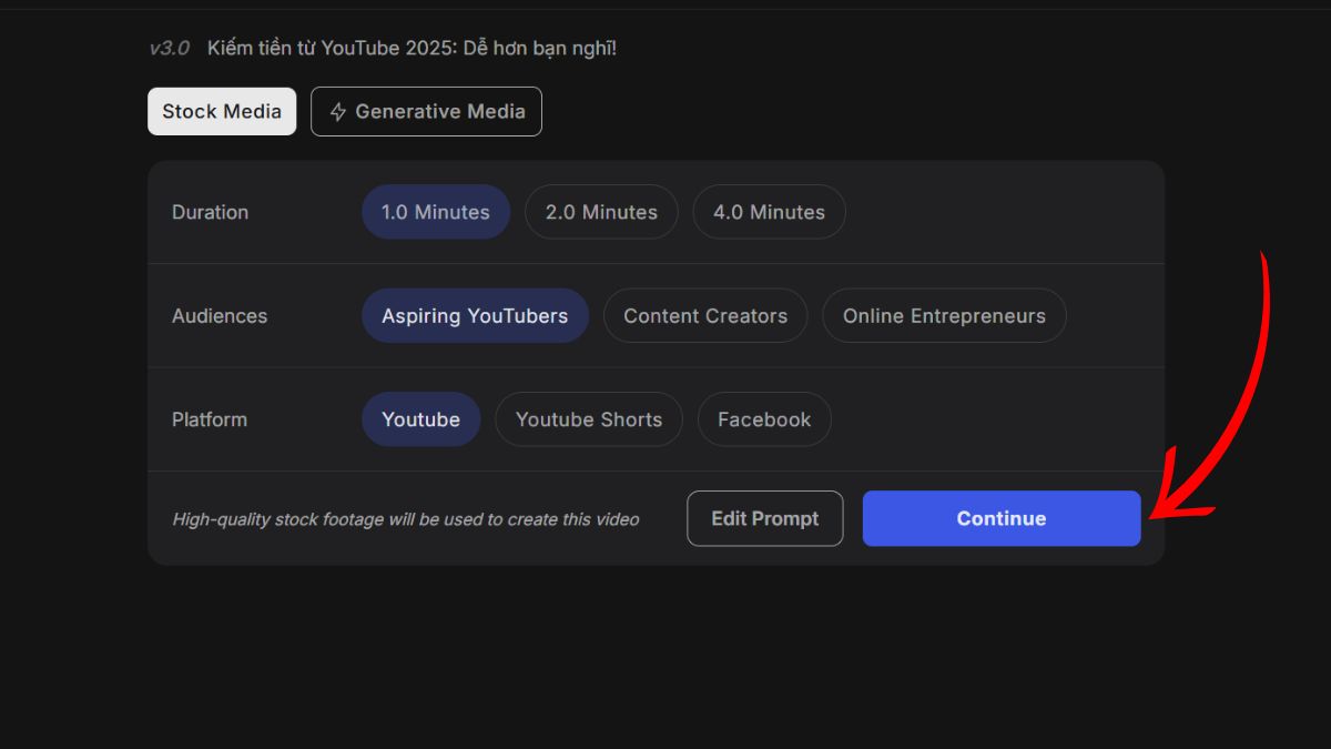 Cách làm video Youtube bằng AI với Invideo bước 3