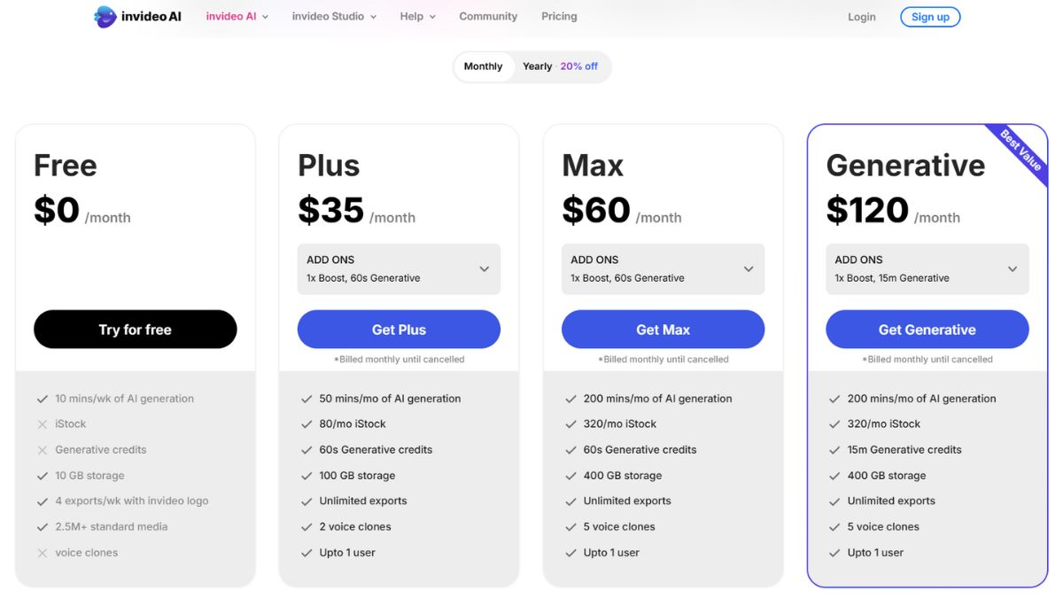 Công cụ làm video Youtube bằng AI- Invideo