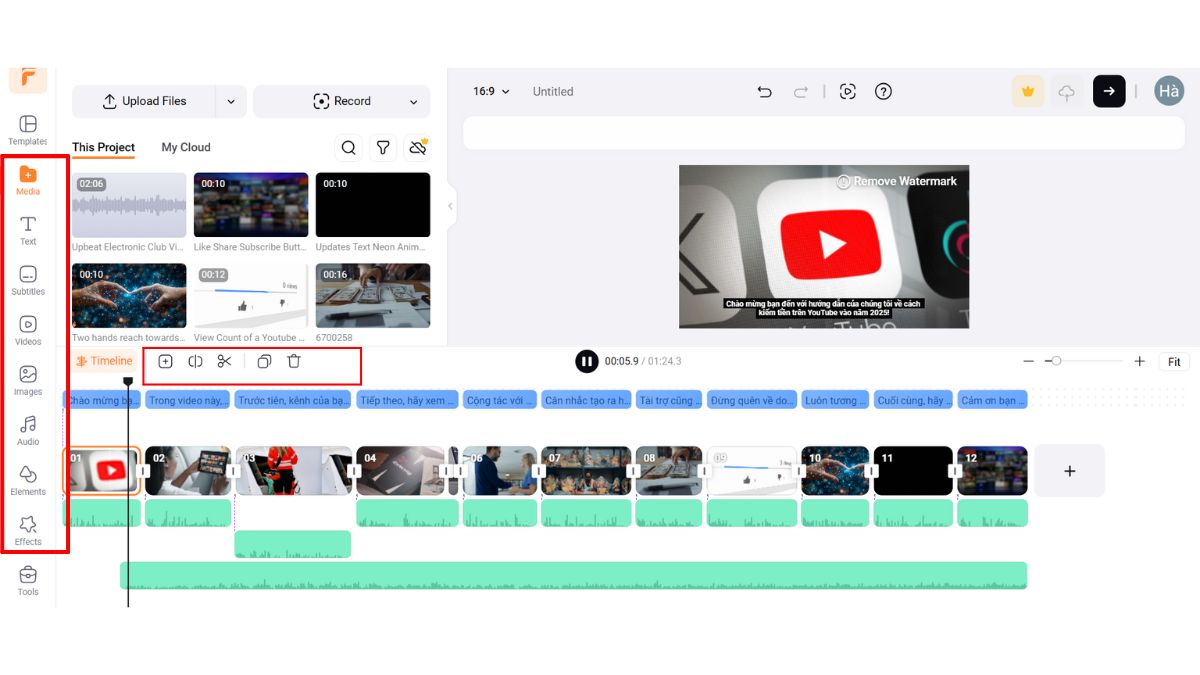 Cách tạo video Youtube bằng AI với FlexClip bước 6