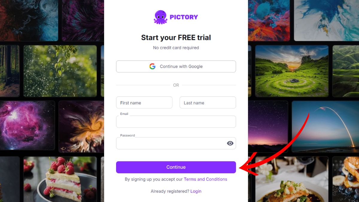 Công cụ làm video Youtube bằng AI- Hướng dẫn sử dụng Pictory bước 2