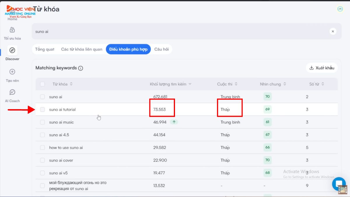 Các Bước Nghiên Cứu Từ Khóa Youtube Bằng Công Cụ VidIQ Bước 3.2