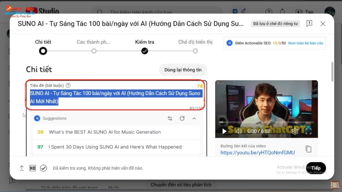 Tối Ưu Nội Dung Video Youtube Trước Khi Đăng Tải