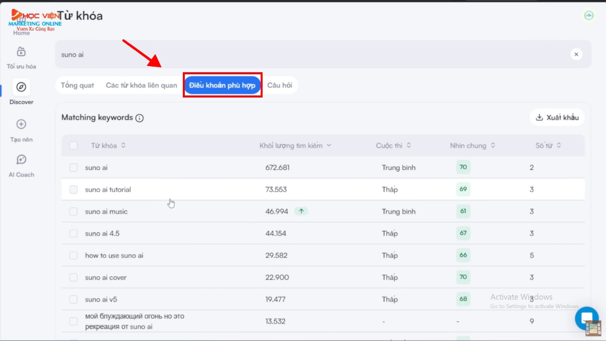 Các Bước Nghiên Cứu Từ Khóa Youtube Bằng Công Cụ VidIQ Bước 3.1